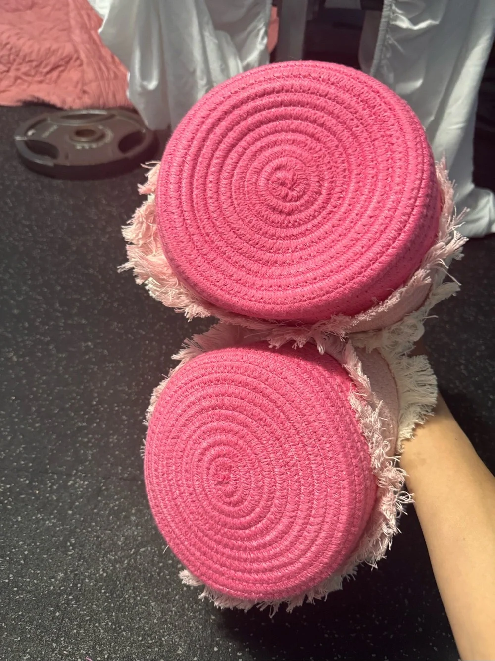 Kids Pink Ombre Fringe baskets